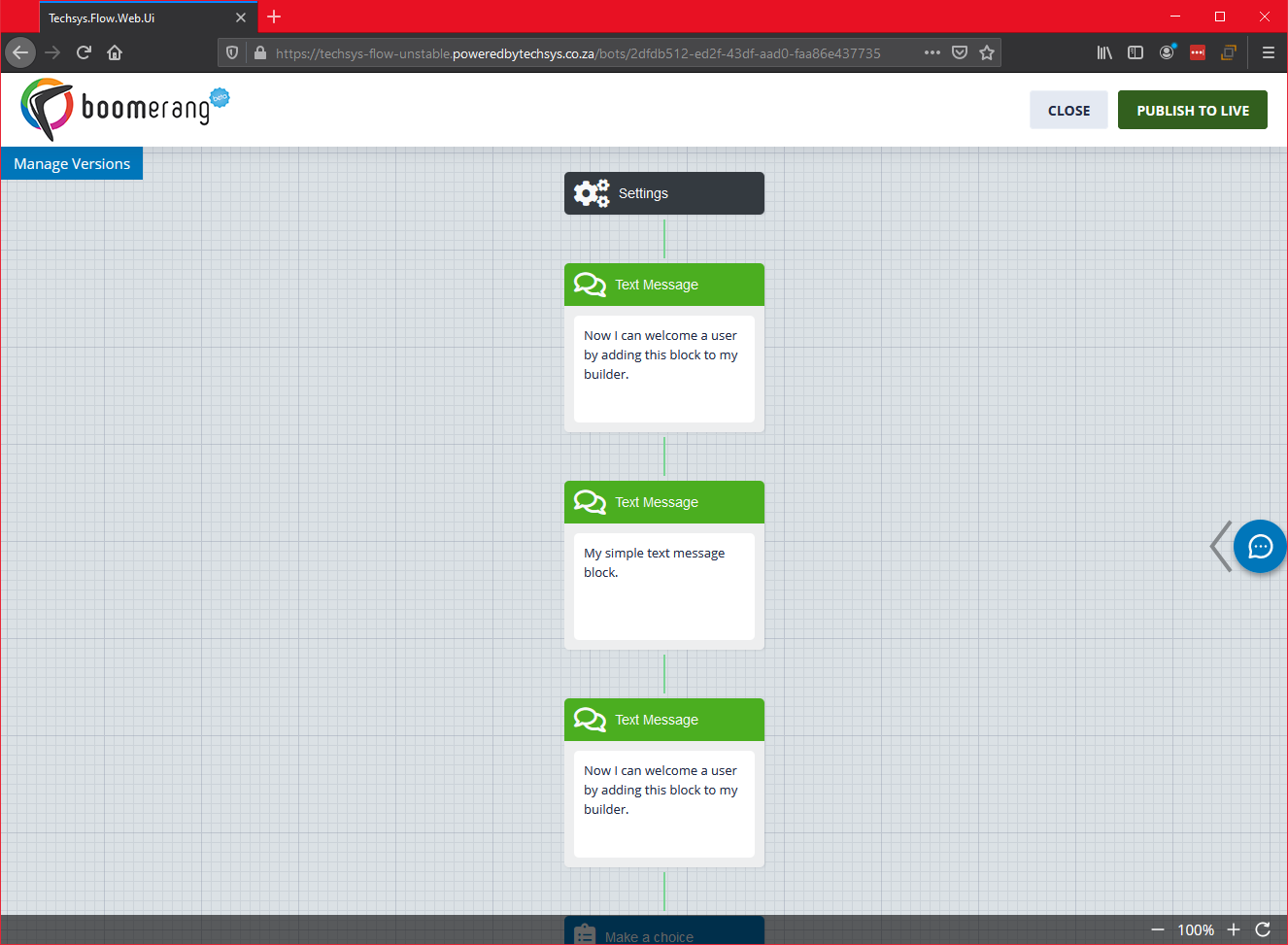 Pre-configured bot example